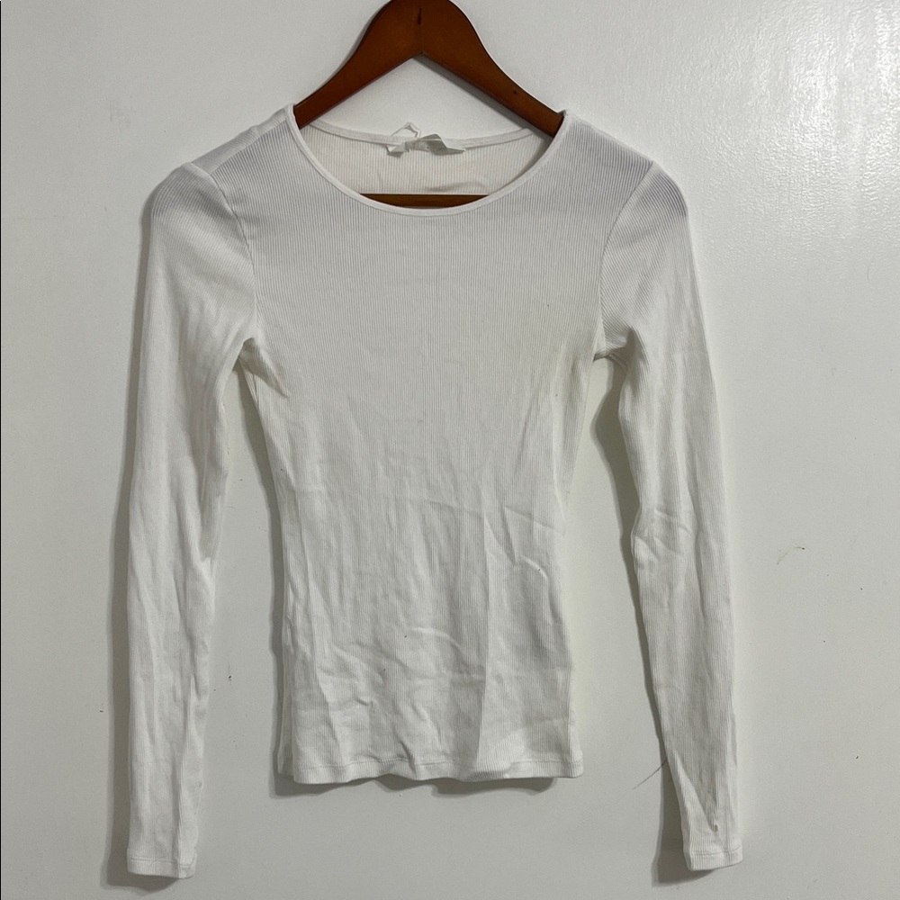H&M White Long Sleeve Tee